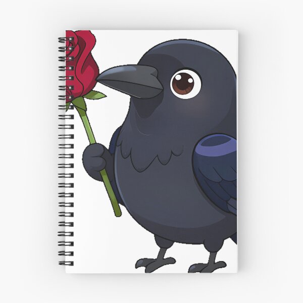 Item preview, Black Raven with a Wilting Crimson Rose designed and sold by IllumeInk.