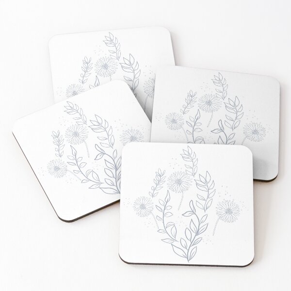 Item preview, Vintage Dusty Blue Wildflower Line Art Graphic designed and sold by altastudio.
