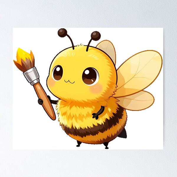 Item preview, Cute Bumblebee Holding a Tiny Paintbrush designed and sold by pumsquare.