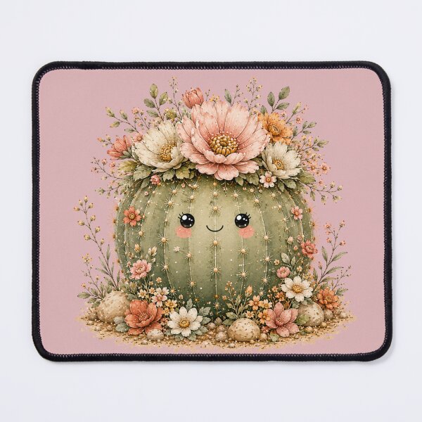 Item preview, Flower-Crowned Kawaii Cactus Illustration – Bloom Crown Design Art designed and sold by MagicMakerPh.