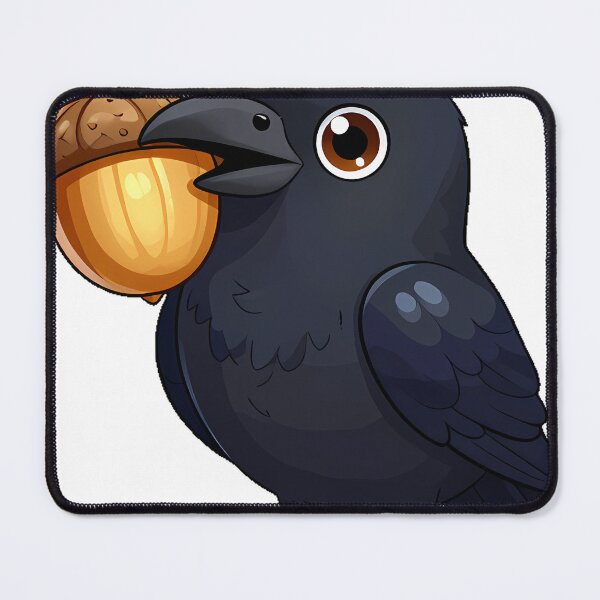 Item preview, Black Raven with a Golden Acorn designed and sold by IllumeInk.
