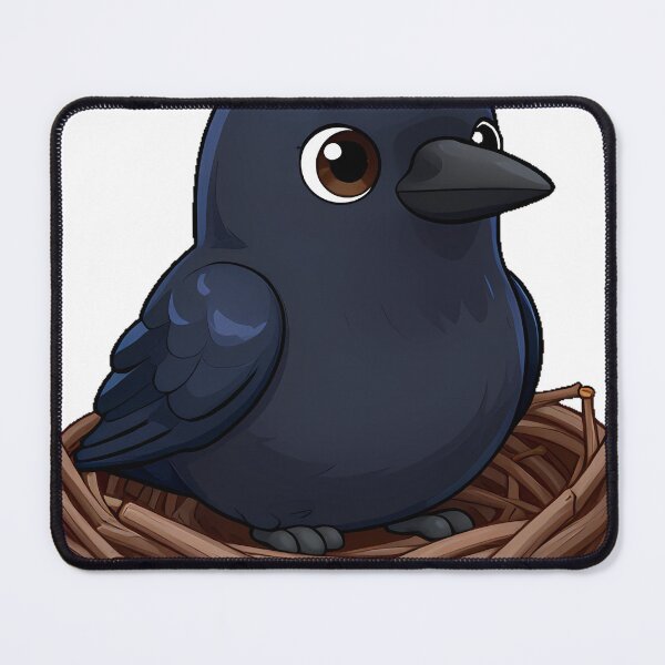 Item preview, Black Crow Sitting on a Nest of Thick Twigs designed and sold by IllumeInk.