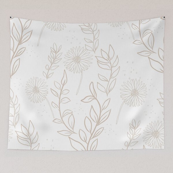 Item preview, Minimal Beige Wildflower Line Art Graphic designed and sold by altastudio.