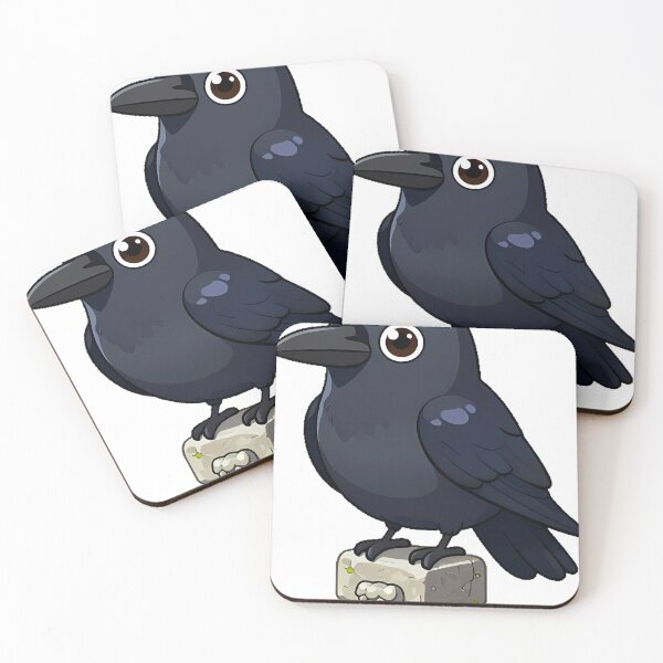 Item preview, Black Raven Perched on a Stone Gatepost designed and sold by IllumeInk.