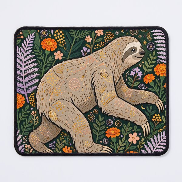 Item preview, Sloth Resting in Magical Floral Garden Art designed and sold by Jozefin's Studio.