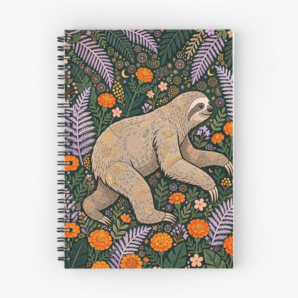 Item preview, Sloth Resting in Magical Floral Garden Art designed and sold by Jozefin's Studio.