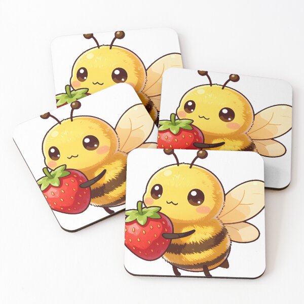 Item preview, Cute Bumblebee with a Strawberry designed and sold by pumsquare.