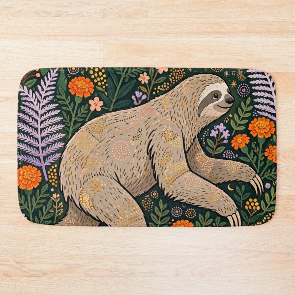Item preview, Sloth Resting in Magical Floral Garden Art designed and sold by Jozefin's Studio.