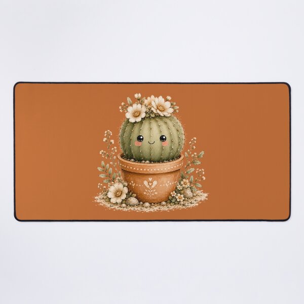 Item preview, Kawaii Cactus in Terracotta Pot Illustration – Cottagecore Design Art designed and sold by MagicMakerPh.
