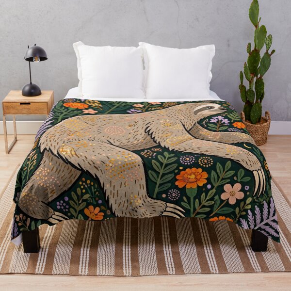 Item preview, Sloth Resting in Magical Floral Garden Art designed and sold by Jozefin's Studio.