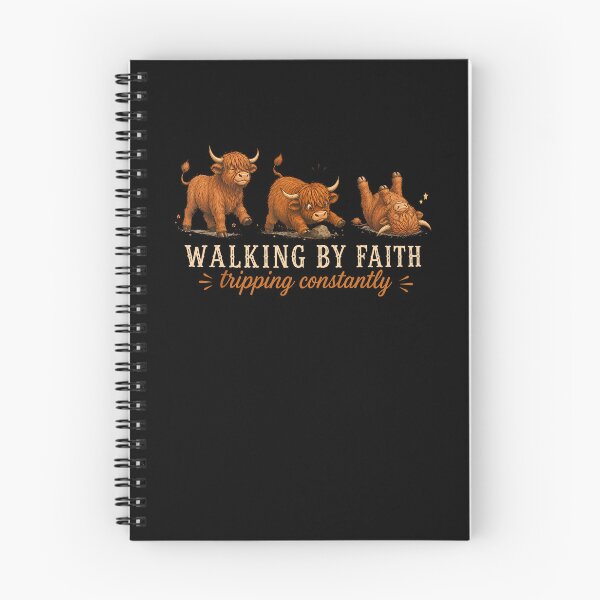 Item preview, Walking By Faith Tripping Constantly Funny Highland Cow designed and sold by Noctivyra.