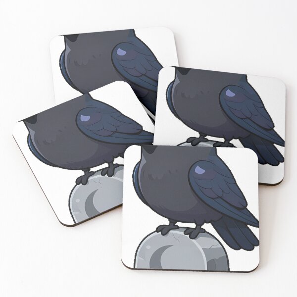 Item preview, Black Crow Perched on a Rounded Tombstone designed and sold by IllumeInk.