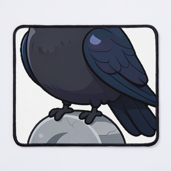 Item preview, Black Crow Perched on a Rounded Tombstone designed and sold by IllumeInk.