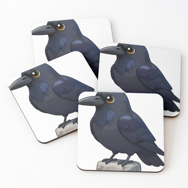 Item preview, Black Raven Perched on a Stone Pedestal designed and sold by IllumeInk.
