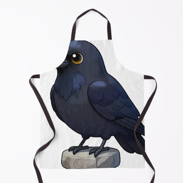 Item preview, Black Raven Perched on a Stone Pedestal designed and sold by IllumeInk.