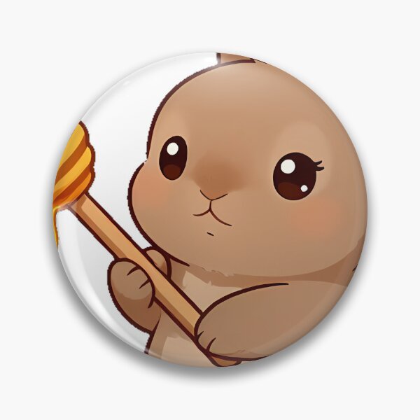 Item preview, Cute Brown Rabbit with a Honey Dipper designed and sold by pumsquare.