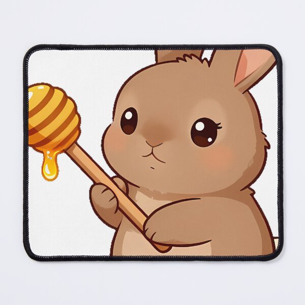 Item preview, Cute Brown Rabbit with a Honey Dipper designed and sold by pumsquare.