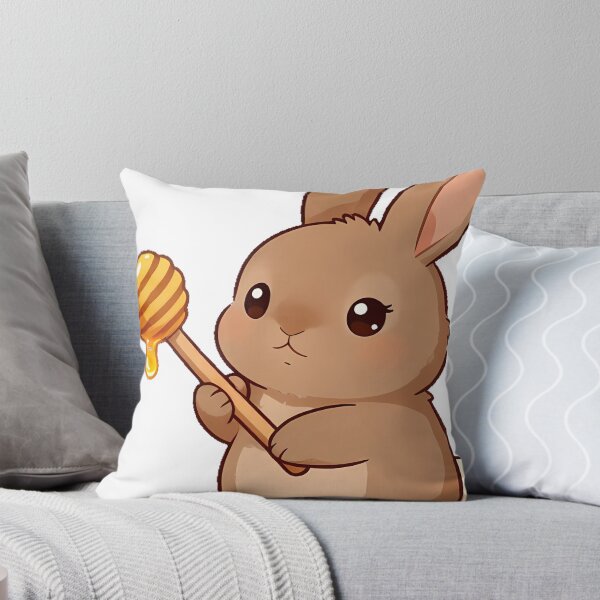 Item preview, Cute Brown Rabbit with a Honey Dipper designed and sold by pumsquare.