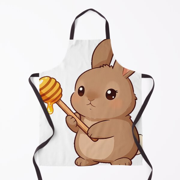 Item preview, Cute Brown Rabbit with a Honey Dipper designed and sold by pumsquare.