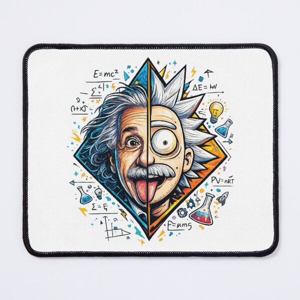 Item preview, Einstein Rick Sanchez Split Face Genius Science Mashup Pop Culture Graphic designed and sold by DesignArtist.ia.