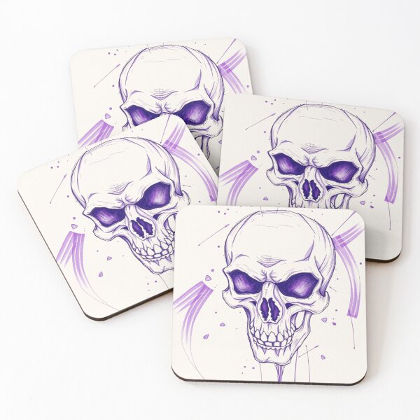 Item preview, Purple Ink Sketch Trash Polka Skull designed and sold by ERODED SELF.
