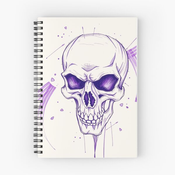 Item preview, Purple Ink Sketch Trash Polka Skull designed and sold by ERODED SELF.