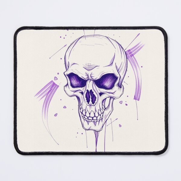Item preview, Purple Ink Sketch Trash Polka Skull designed and sold by ERODED SELF.