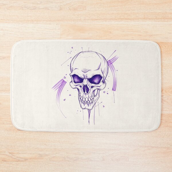 Item preview, Purple Ink Sketch Trash Polka Skull designed and sold by ERODED SELF.