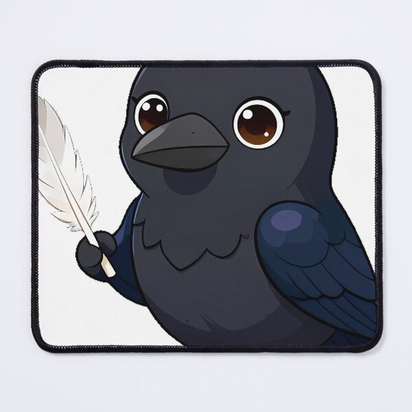 Item preview, Black Raven with a White Quill and Iron Inkwell designed and sold by IllumeInk.