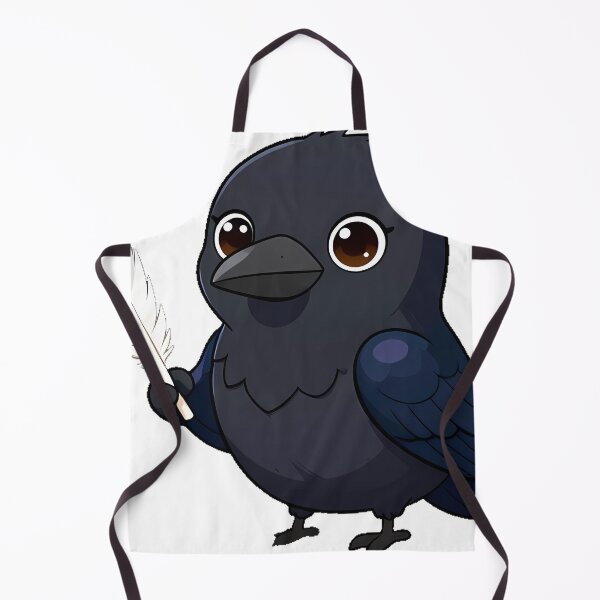 Item preview, Black Raven with a White Quill and Iron Inkwell designed and sold by IllumeInk.