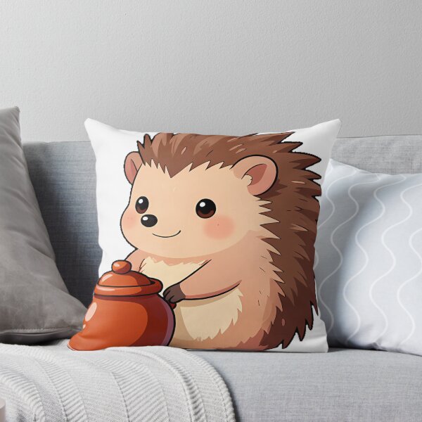 Item preview, Cute Hedgehog with a Honey Pot designed and sold by pumsquare.