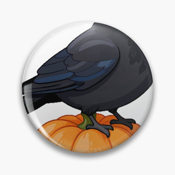 Item preview, Black Crow Perched on a Small Pumpkin designed and sold by IllumeInk.