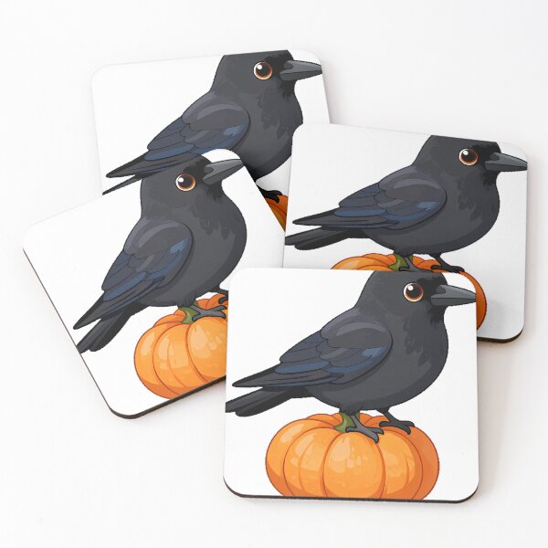 Item preview, Black Crow Perched on a Small Pumpkin designed and sold by IllumeInk.