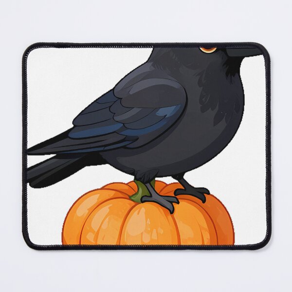 Item preview, Black Crow Perched on a Small Pumpkin designed and sold by IllumeInk.