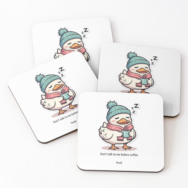 Item preview, Cute Sleepy Duck Coffee Sticker | Kawaii Cozy Duck with Coffee | Don't Talk to Me Before Coffee designed and sold by MMK1SHOP.