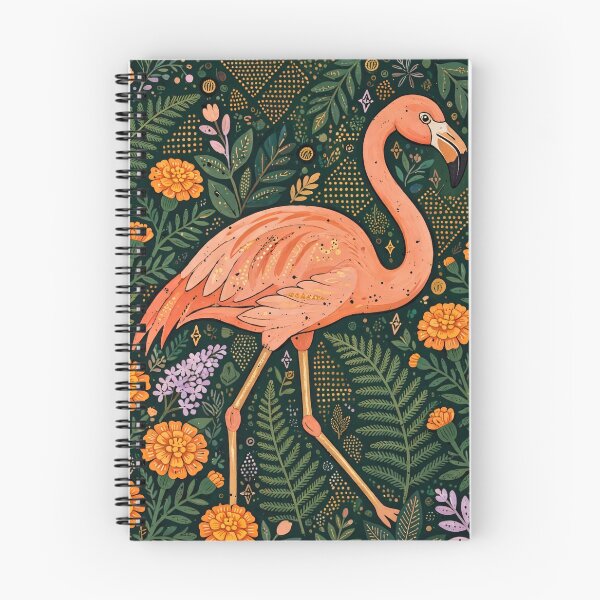 Item preview, Pink Flamingo Floral Botanical Folk Art Design designed and sold by Jozefin's Studio.