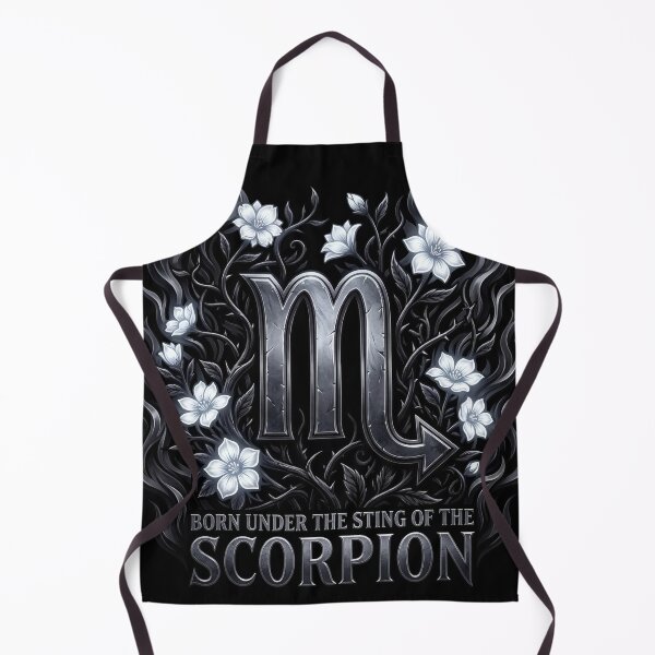 Item preview, Gothic scorpio glyph with silver thorns and flowers designed and sold by Osmose-Studio ⭐⭐⭐⭐⭐.