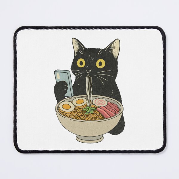 Item preview, Cat Eating Ramen Funny Graphic For Cat Lovers designed and sold by Thread&Fable.