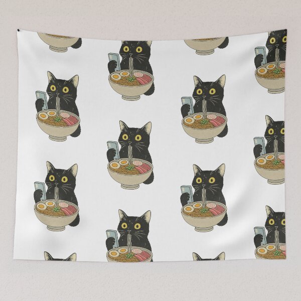 Item preview, Cat Eating Ramen Funny Graphic For Cat Lovers designed and sold by Thread&Fable.