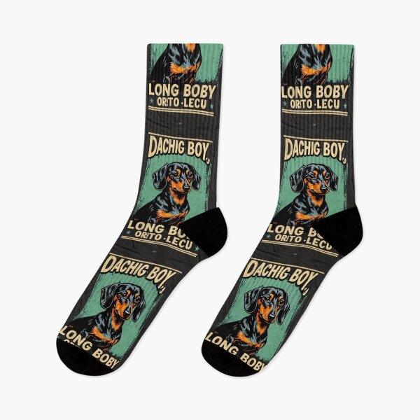Item preview, Fashion - Vintage dachshund dog, Retro black and gold illustration on apparel designed and sold by World-Pets.