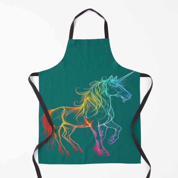 Item preview, The Unicorn of Eternal Light, Neon Rainbow Unicorn - Light Art with Multicolored Electric Lines on a Black Background designed and sold by RAYBIL.