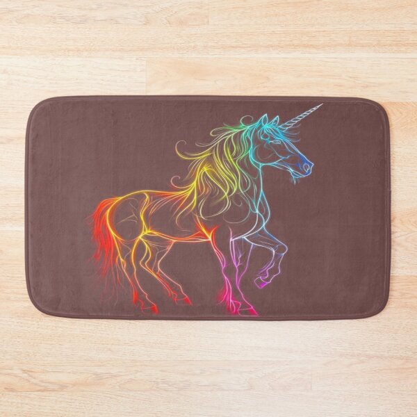 Item preview, The Unicorn of Eternal Light, Neon Rainbow Unicorn - Light Art with Multicolored Electric Lines on a Black Background designed and sold by RAYBIL.