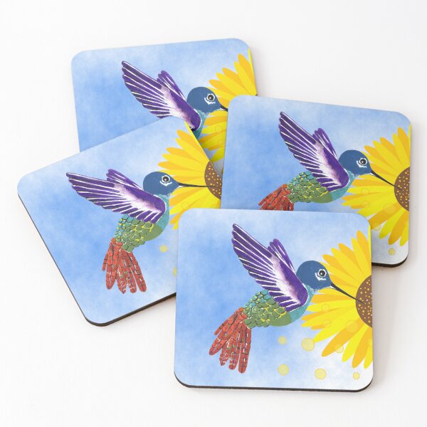 Item preview, Colorful Hummingbird With Sunflowers  designed and sold by Sartoris Art.