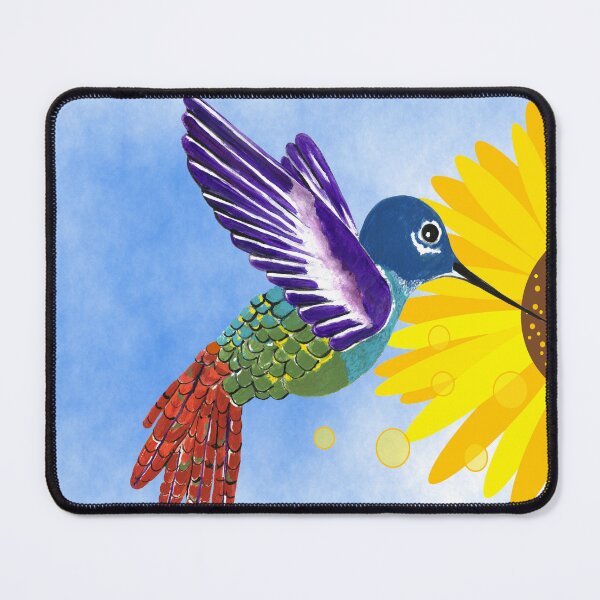 Item preview, Colorful Hummingbird With Sunflowers designed and sold by Sartoris Art.