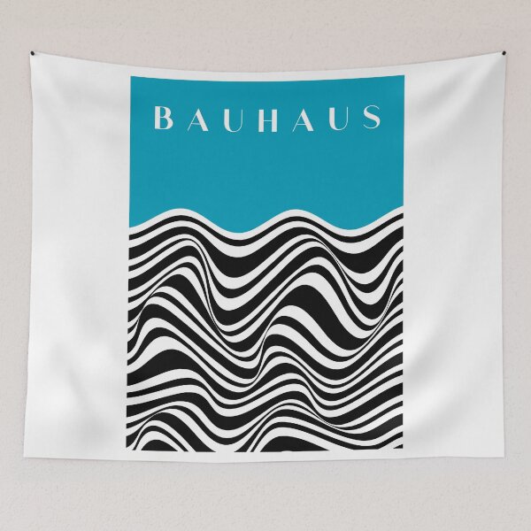 Item preview, Bauhaus Black & White Wavy Abstract Design designed and sold by seLaleeeNamha.