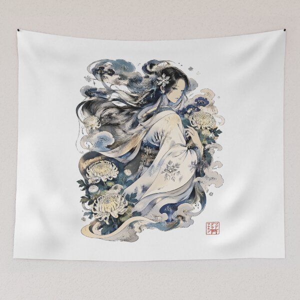 Item preview, Yuki Onna – Japanese Snow Woman Yokai Winter Spirit Art designed and sold by kaxymax.