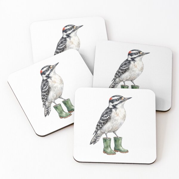 Item preview, Downy Woodpecker Green Boots designed and sold by Roy & Tiffany.