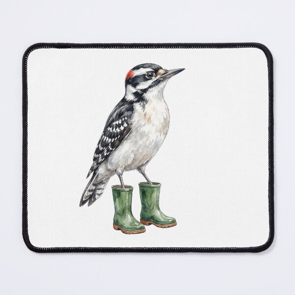 Item preview, Downy Woodpecker Green Boots designed and sold by Roy & Tiffany.