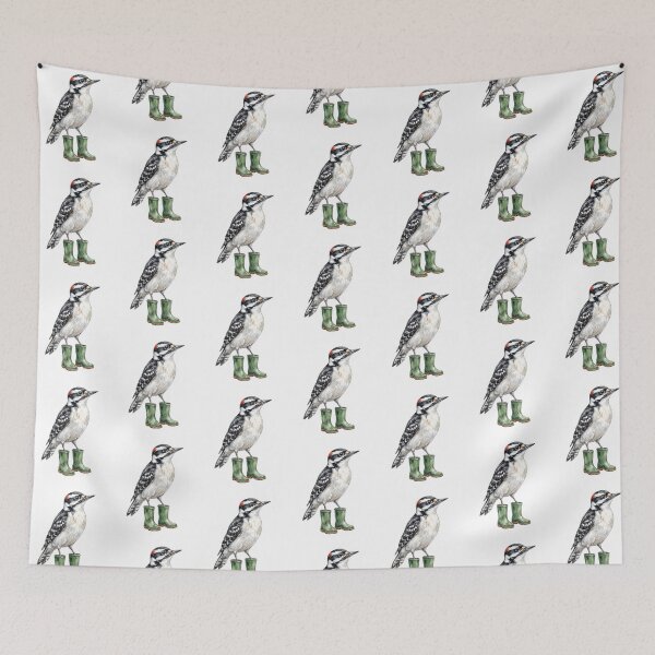 Item preview, Downy Woodpecker Green Boots designed and sold by Roy & Tiffany.