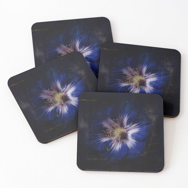 Item preview, Moody Sapphire Blue Flower Oil Painting Aesthetic designed and sold by WitchyBotanicaArt.